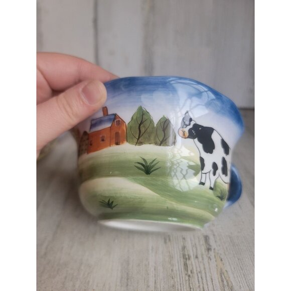 Gevalia farm cow soup bowl set unique home decor - Picture 8 of 8